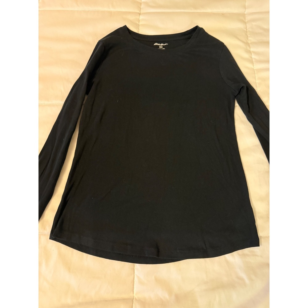 Eddie Bauer Womens Black Long Sleeve Crewneck T-Shirt Size M